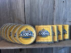 Party Express From Hallmark 1pl3200 Super Bowl Xxxvii Nfl Plates And Napkins Yellow Blue