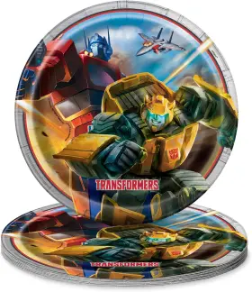 59545 Party Favors Round Dinner Paper Plates - 9 Inch Transformers 8 Pcs