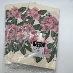 Party House 047415084201 Vintage 90 S Shabby Chic Floral Paper Tablecloth Pink Flowers Nos Lot 2