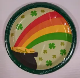 Party Impressions 192937421604 St. Patricks Day Pot Of Gold Paper Plates 8 Ct. - 8.5 Inch Dia