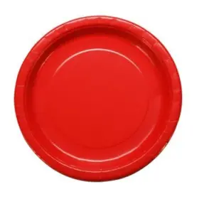 Party Inc 739340333454 40 Count 9 Inch Red Color Paper Plates Disposable Dinner Tableware