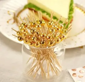 Party Picks 191554501003 100 Pcs Fancy Toothpicks For Appetizers Gold Cocktail Usa Ship