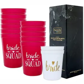 Partygifts&beyond 774144808418 Bride Squad Plastic Cups 13packs Bachelorette Party For Bridesmaid Brida