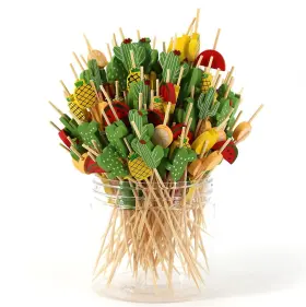 Partyhippo 730649554526 Cocktail Picks 200 Counts Handmade Sticks Wooden Natural Toothpicks