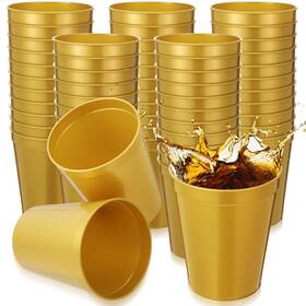 Partyprints 797059387618 100-pack 100 16 Oz Yellow Reusable Blank Plastic Cups - New