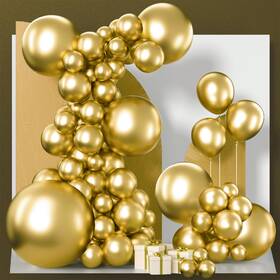 Partywoo B0cjlt8rgj 127 Gold Balloons Assorted Sizes 5-36 Inch For Parties And Decor