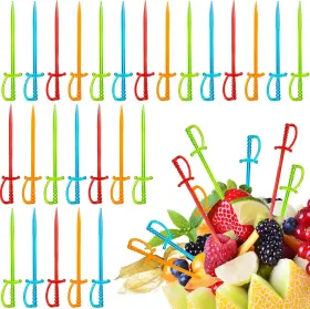 Patelai 711181572346 500 Pieces Plastic Cocktail Swords Picks Fruitdrink Picksbulk Colorful Appetizer