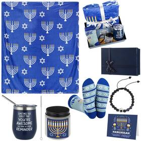 Patelai Hz-patelai-5749 7 Pcs Hanukkah Gifts For Men Includes 50x60 Inch 60 X 50 Multicolor