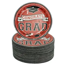 Plate05 Patscorai 120 Pcs Class Of 2024 Graduation Plates Set Disposable Paper 7 Inch Congr