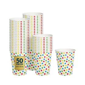 Pc5000100 Paw Decor Collection Disposable Paper Cups 8.5oz 50-pack Balloons Theme Hot And Cold