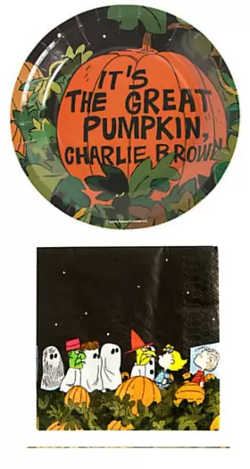 Peanuts Halloween 091093024268 Snoopy The Great Pumpkin Party Supplies For 16 People Set 1 Dessert F