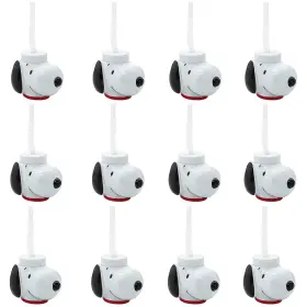Peanuts Oriental Trading 197640488562 Snoopy-shaped Reusable Plastic Cups With Lids And Straws 6 Inch 10 Oz 12 Co