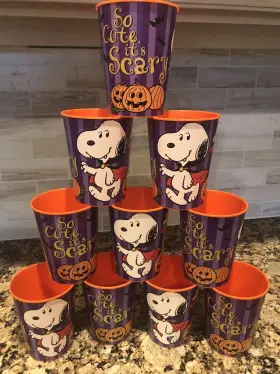 Peanuts Worldwide 084172856122 10 Snoopy Halloween Plastic Reusable Party Cups 16oz Bpa Free Brand New 9/6122