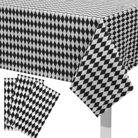 K9-u3l3-6swe Peiking 3pcs Black White Checkered Tablecloths Tablecloth