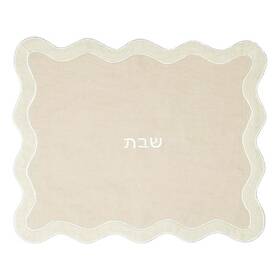 Pemberly Row Pr-4753-2856654 Contemporary Accenttaupe Wavy Fabric Challah Cover