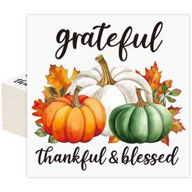 Peony Man Napkins-0001 50 Pcs Thanksgiving Paper Napkins Fall Pumpkin 13 X Inches Multicolor