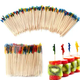 A-0053 Peouwnes 1200 Pcs 2.5 Inch Frill Picks Toothpicks For Appetizers Cocktail