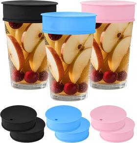 Peovlvn 695444 1 Sazmmrop 6 Pcs Cup Covers For Drinks Safety Silicone Drink With Straw Hole Re