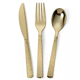 Perfect Settings 313097526552 Gold Disposable Plastic Silverware Utensils 50 Sets
