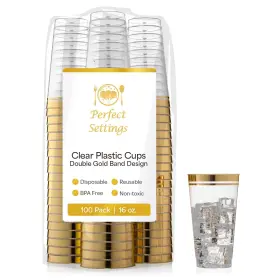 Perfect Settings Tableware And Party Decorations 850001419635 300 Pieces Gold Plastic Cutlery Set Metallic Silverware Wi