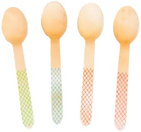 Perfect Stix 705020589237 158 Trellis Printed Cutlery 6 Inch Spoons Assorted Green Pack Of 24