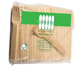 158-200ct Perfect Stix 705020589602 Green Fork Wooden Disposable Cutlery Forks 6 Inch Length Pack Of 200 158-200ct Perfect Stix 705020589602 Green Fork Wooden Disposable Cutlery Forks 6 Inch Length Pack Of 200