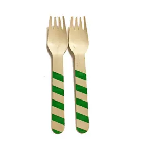 36-green Perfect Stix 705020590301 Striped Forks 158 Printed Wooden With Green Stripes Pattern 6