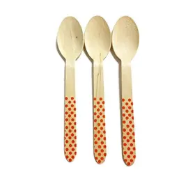 Perfect Stix 705020590554 Polka Dot Spoons 158 36- Orange Printed Wooden With P