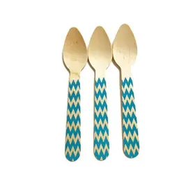 36-blue Perfect Stix 705020590592 Chevron Spoon 110 Printed Wooden Spoons With Blue Pattern 4