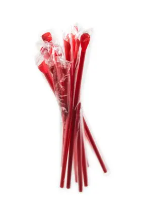 8wrp-300 Perfect Stix 788581103708 Spoon Red Concession Straw Plastic Wrapped 8 Inch Length