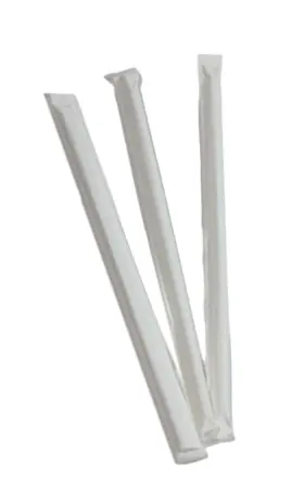 Perfect Stix 788581103791 Concession Straight-cut Giant Milkshake Straw Paper Wrapped 8 Inch Length Clea