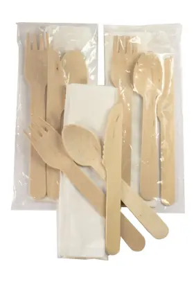 Perfect Stix 788581104385 Green Cutlery Knife Fork And Spoon With 140 Biodegradable Bag Napkin Pa
