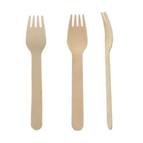 Perfect Stix 788581104675 Green Fork 158- 24ct Birchwood Compostable Cutlery 6 Inch Length Pack Of 24
