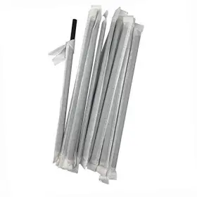 Perfect Stix 810011470118 7.75 Black Paper Straw Wrapped 500ct