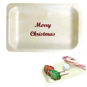 Perfect Stix 810011471894 7 Inch Disposable Wooden Plates With Merry Christmas Print - Pack Of 25ct Perfect Stix 810011471894 7 Inch Disposable Wooden Plates With Merry Christmas Print - Pack Of 25ct