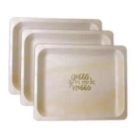 Perfect Stix 810011472525 10 Inch Wood Plate Gobble Til You Wobble - Disposable Wooden Plates With