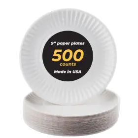 9-500 Perfect Stix 810011473416 White Paper Plate 9 Inch Pack Of 500
