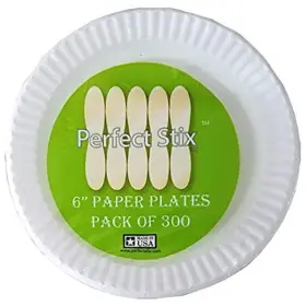 Perfect Stix 810011475663 6in-9in White Paper Plate Combo Pack 600ct