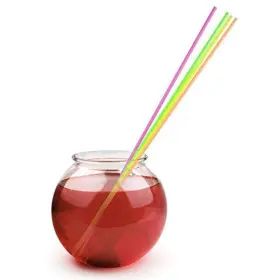Perfect Stix 810094840549 Neon 20 Inch Assorted Color Straws.assorted Colors. Pack Of 100 Straws