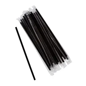 Perfect Stix 810094840815 Jumbo Size 7.75 Inch Black Wrapped Clear Standard Plastic. Pack Of 500 Count. Bla