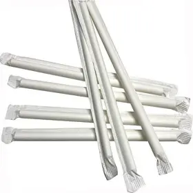 Perfect Stix 810094841027 Wrapped Jumbo Plastic Straws 1000 Pack - 8 Inch Drinking Straw W