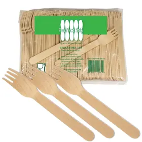 Perfect Stix 885849887896 Green Fork 158 Wooden Cutlery Forks 6 Inch Length Pack Of 100