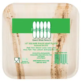 Perfectware 768855175358 Palm Plate 10-25 10 Inch Leaf Disposable Plates Length Width 3.5