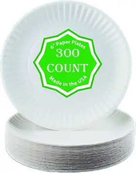 6-300 Perfectware 768855176973 Kitchen Essentials Paper Plate 6 Inch White 300 Count/pack