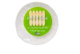 Perfectware 810011470231 9 Inch White Paper Plates 300ct