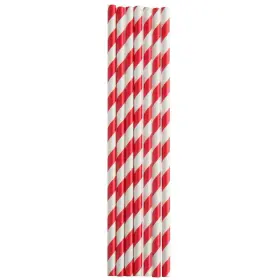 Perfectware 810011470354 7.75 Red White Stripe Uw Paper Straw 200ct