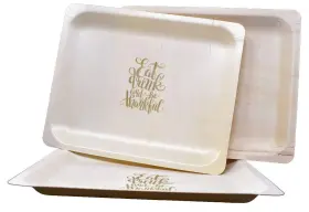 Thankful-24 Perfectware 810094840204 10-eat Drink Be 10 Inch Disposable Wooden Plates With Thanksgiv