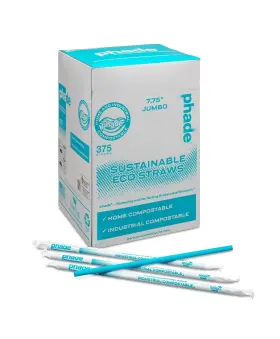 511178 Phade Eco-friendly 7.75 Inch Jumbo Drinking Straws 3 750 Count - Marine Biodegrad
