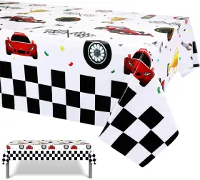 Phogary 313046343391 3 Pack Racing Car Plastic Table Cover Theme Party Decorations Disposable Pl