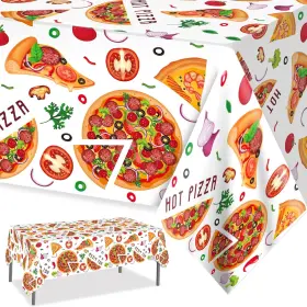 Psk6-pizza Phogary Pizza Tablecloth Plastic Theme 51 Inches By 87 3 Pack
